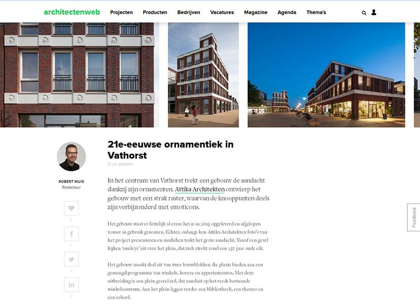 Architectenweb, 21e eeuwse ornamentiek in Vathorst, 1 mei 2017