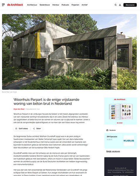 Woning Parpart, Arjan den Boer, De Architect, 2023