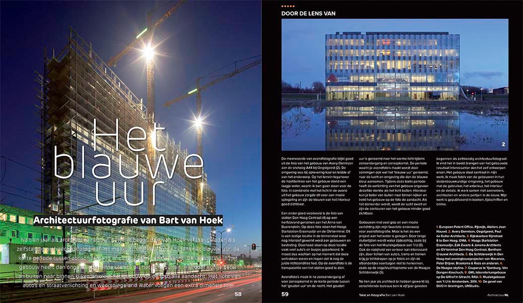 ArchitectuurNL, Het blauwe uur, architectuurfotografie van Bart van Hoek